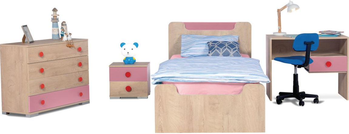 Απεικονίζει Κρεβάτι Μονό Fun Girl Kitwood σε παιδικό δωμάτιο.